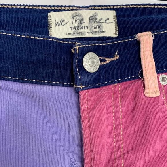 Free People Groovy Supernova Cord Wide Leg Purple Disco Jeans Size 26 - Picture 13 of 16